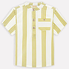 Conjunto Camisa Rayas Amarillo Botones