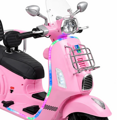 Moto Vespa Con Luces De Dos Puestos Rosa detalle