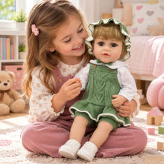 Muñeca Juguete Sonido Bebé Real Traje Verde modelo