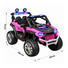 Carro Montable Electrico Con Luces Xsports Rosa medidas