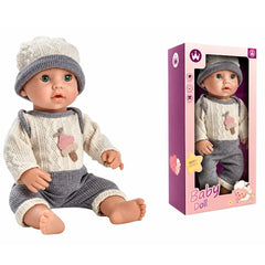 Muñeco Juguete Bebé Real Traje Gris