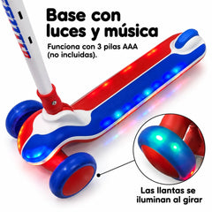 Patineta Scotter Luces y Musica Rojo Azules luces