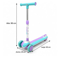 Patineta Scotter Luces y Musica Lila Menta