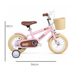 Bicicleta B-Leci con Ruedas de Apoyo Rosa