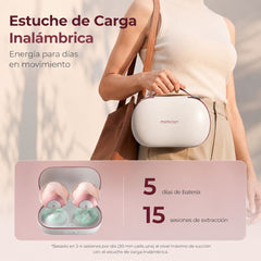 Extractor Doblé Eléctrico de Leche Manos Libres Air One Momcozy uso