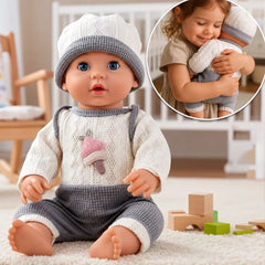 Muñeco Juguete Bebé Real Traje Gris