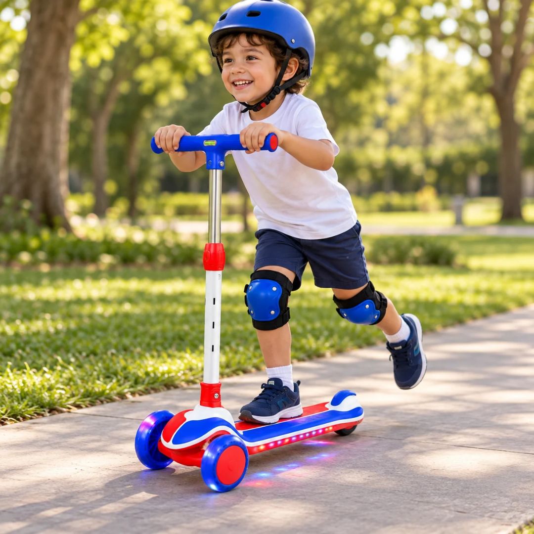 Patineta Scotter Luces y Musica Rojo Azules