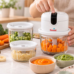 Procesador de Alimentos Recargable con 3 Contenedores Genial ESTILO