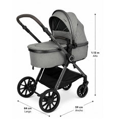 Coche Moisés Reversible Milo Gris Kidilo