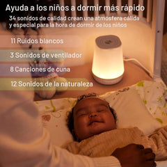 Monitor Ruido Blanco y Lámpara Inteligente Momcozy función
