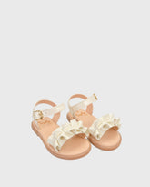 Sandalias Estilo Resortado Crema Truffa