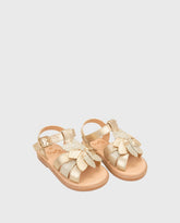 Sandalias Combinado Flor Dorado Truffa