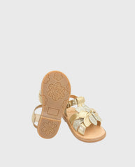 Sandalias Combinado Flor Dorado Truffa