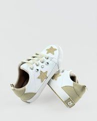 Tenis Blanco Infantil Con Estrellas Doradas Fashion