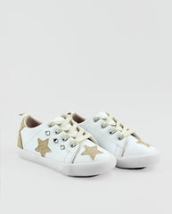 Tenis Blanco Infantil Con Estrellas Doradas
