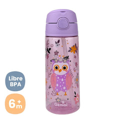 Termo Pitillo Plástico Estampado Genial Morado