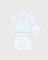 Traje Ceremonia Bermuda Tejido Detalle Claro