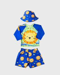Traje de Baño Con Pava Leon Azul