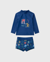 Traje de Baño Manga Larga Animales Azul Zippy