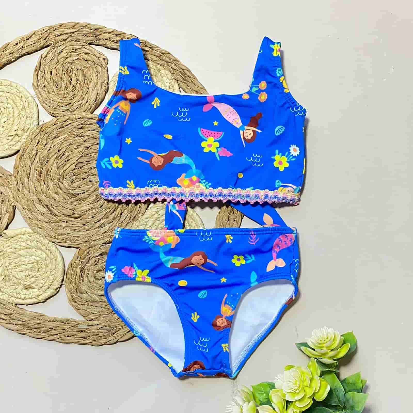 Vestido de Baño 2 Piezas Bordado Sirena azul