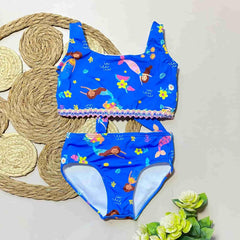 Vestido de Baño 2 Piezas Bordado Sirena azul