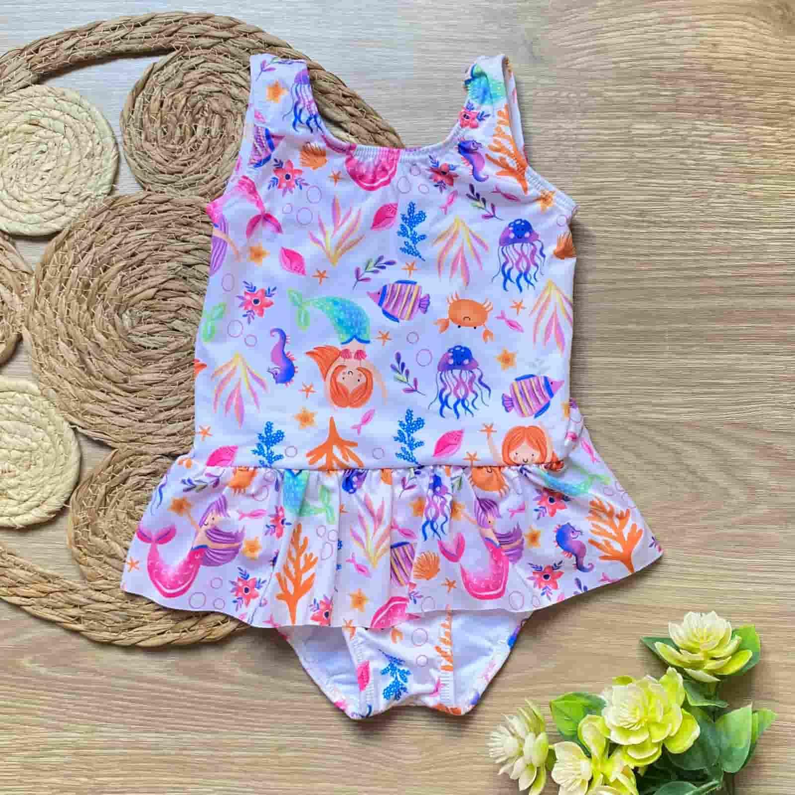 Vestido de Baño Enterizo Bolero Sirena blanco