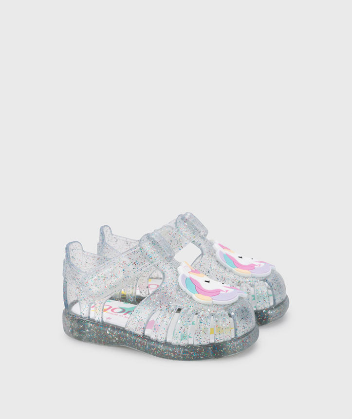 Sandalias Tobby Multi Glitter Unicornio Transparente Igor