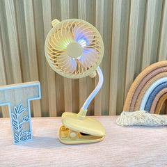 Ventilador Para Coche Flexible con Luces Amarillo