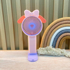 Ventilador Con Base Dog Detalle Moño Rosa