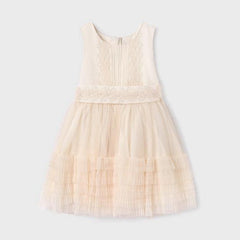 Vestido Tul Volantes Detalle Pecho