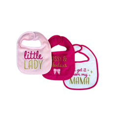 Set 3 Baberos Tela Bordado Little Rosa
