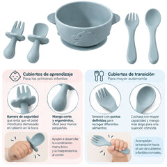 Set de Vajilla En Silicona Diseño Dinosaurio uso