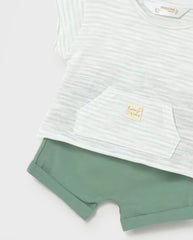 Conjunto Bermuda Estampado Rayas Verde Mayoral