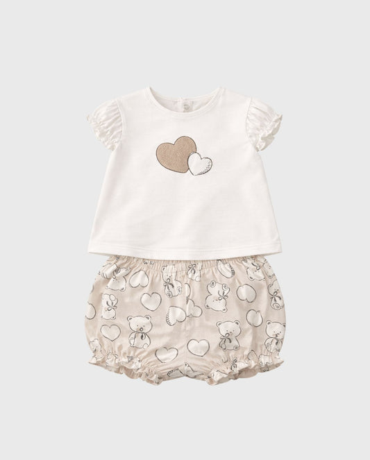 Conjunto Overol Estampado Osos Café Mayoral