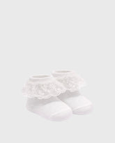 Medias Tul Bordado Blanco Cóndor