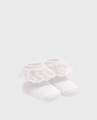 Medias Tul Bordado Blanco Cóndor