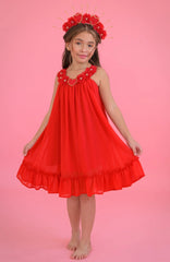 Vestido Para Fiesta Niña Corazón Rojo