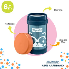 Vaso Térmico Acero Inoxidable 450ml Niño Azul Arándano