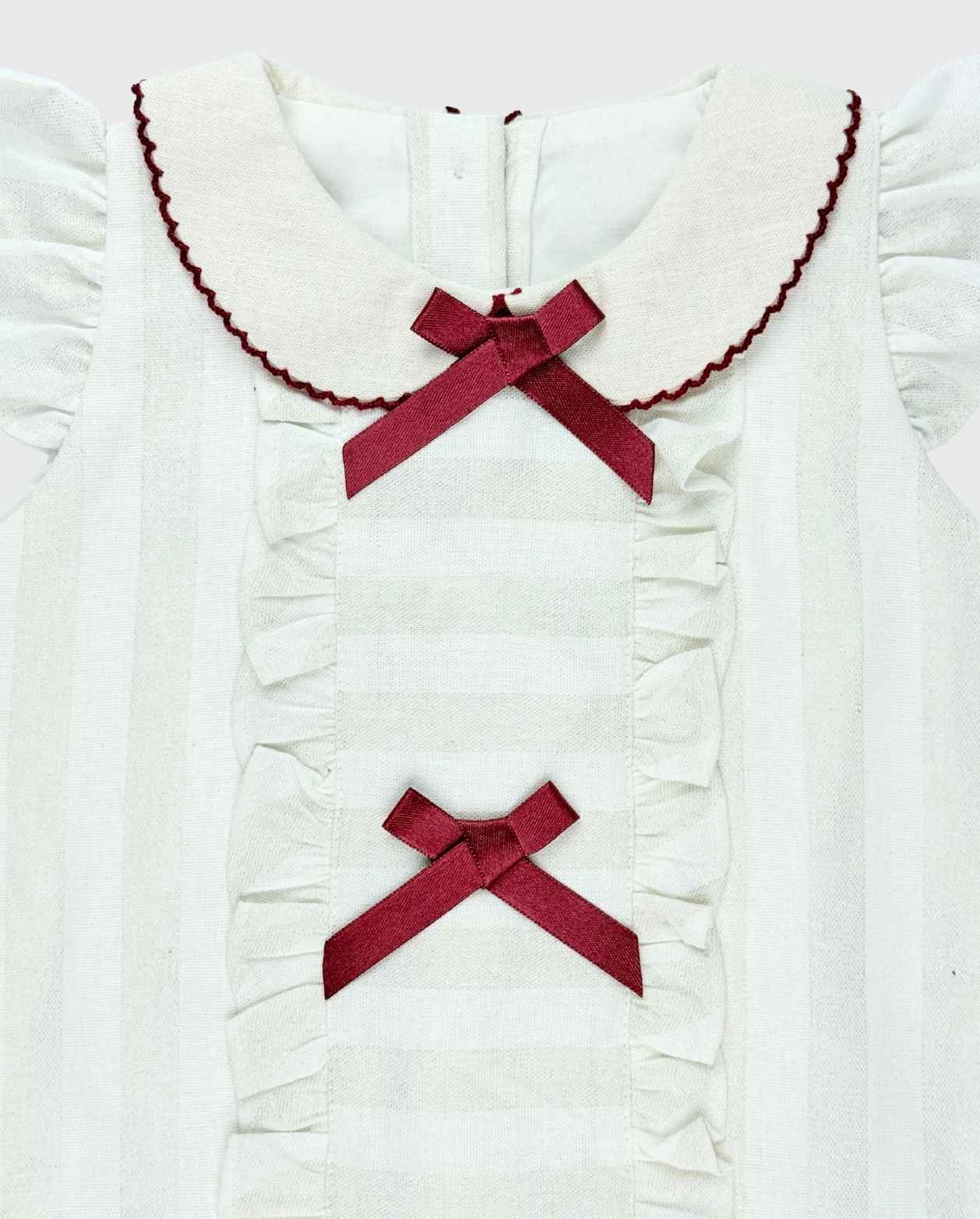 Vestido Cuello Detalle Moños Navidad