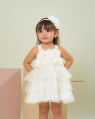 Vestido Body Alma Cintura Flores Blanco