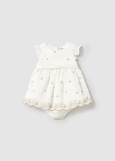 Vestido Ceremonia Flores Bordado Blanco Mayoral