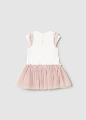 Vestido Combinado Tul Rosa Mayoral diseño