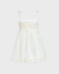 Vestido Con Balaca Tul Puntos Blanco