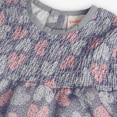 Vestido Con Chaleco Corazones Boboli vfestido cuello