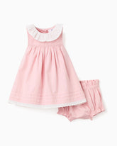 Vestido Cuello Detalle Encaje Rosa Zippy