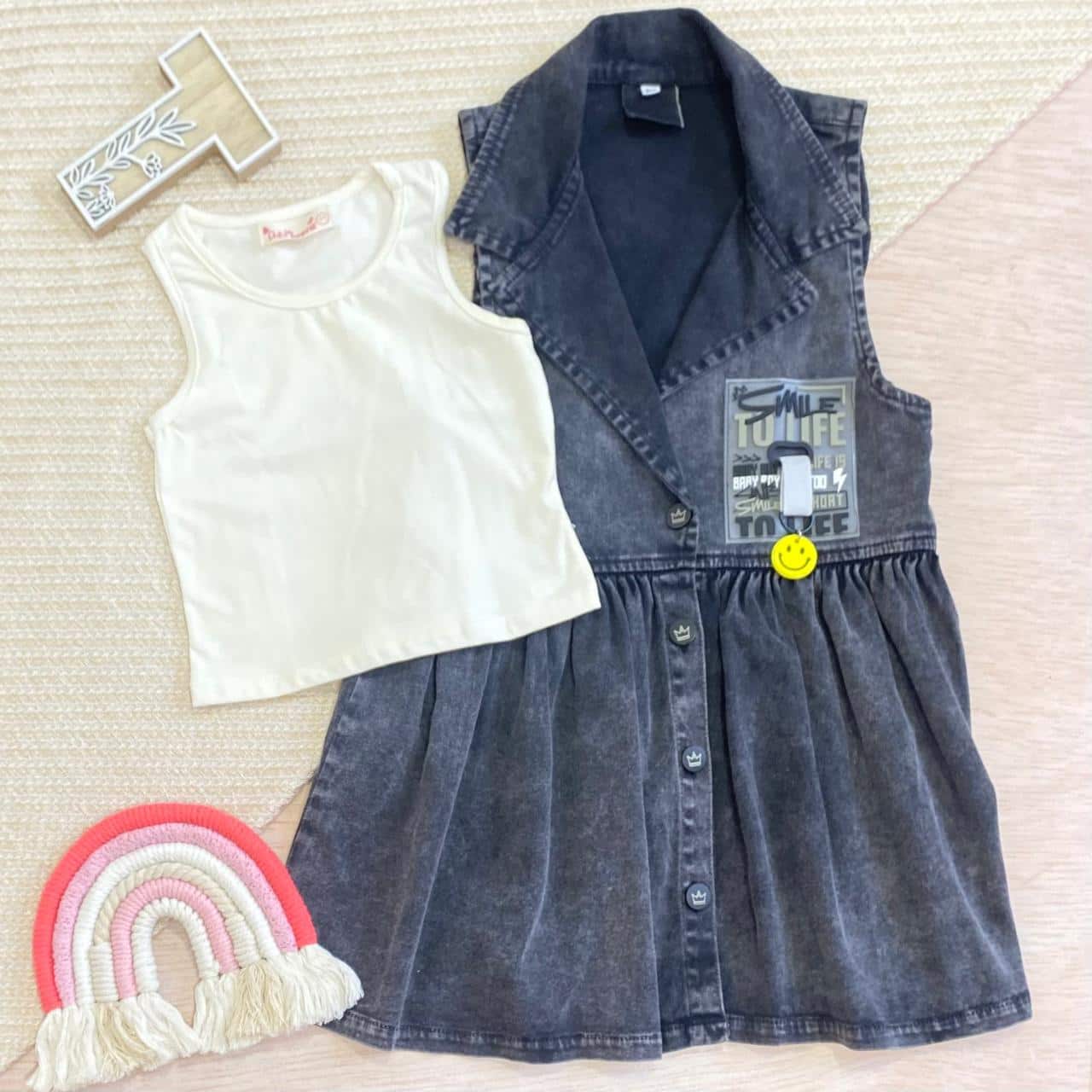 Vestido Detalle Botones negro