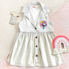 Vestido Detalle Botones beige