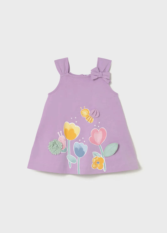Vestido Estampado Flores Lila Mayoral