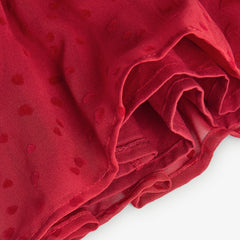 Vestido Manga Larga Corazones Rojo Boboli detalle