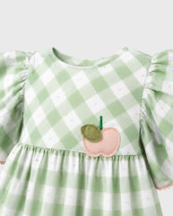 Vestido Manzana Cuadros Deolinda detalle